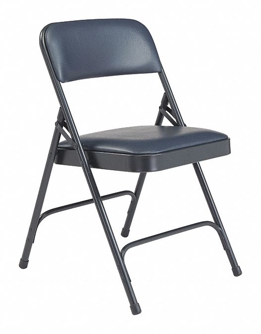 FOLDING CHAIR, VINYL, BLUE,PK4