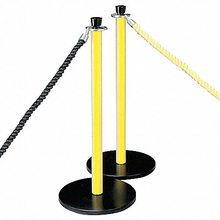 Urn Top Rope Post, Steel with Black ABS Base Cover, Satin Yellow Post ...