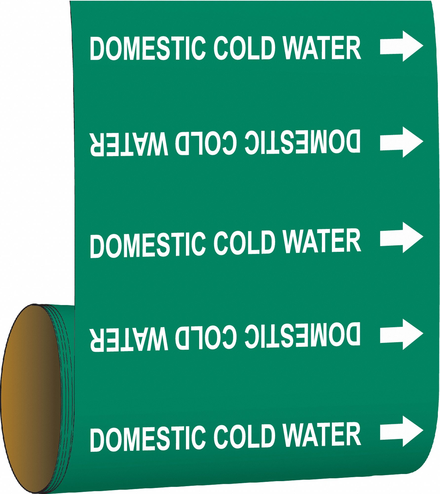 Domestic Cold Water, Green, Pipe Marker 9GEE941458 Grainger