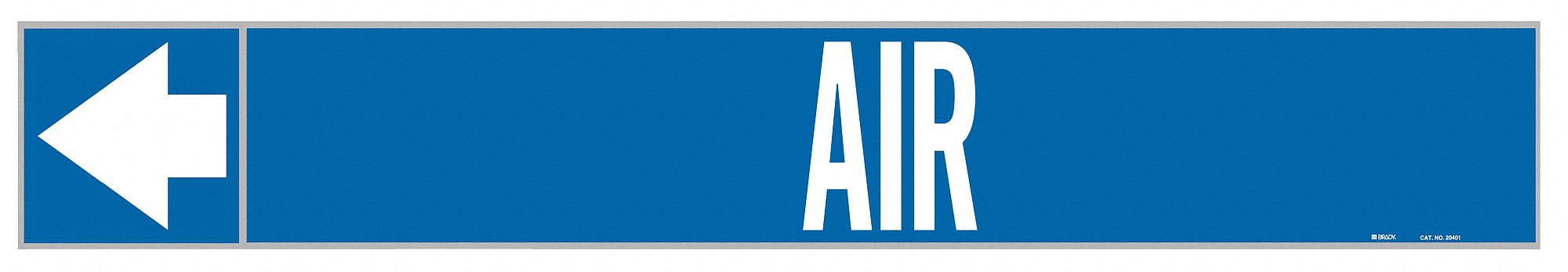 Pipe Marker: Air, Blue, White, Fits 1 1/2 to 2 in Pipe O.D., 25 Pipe Markers, With Arrows