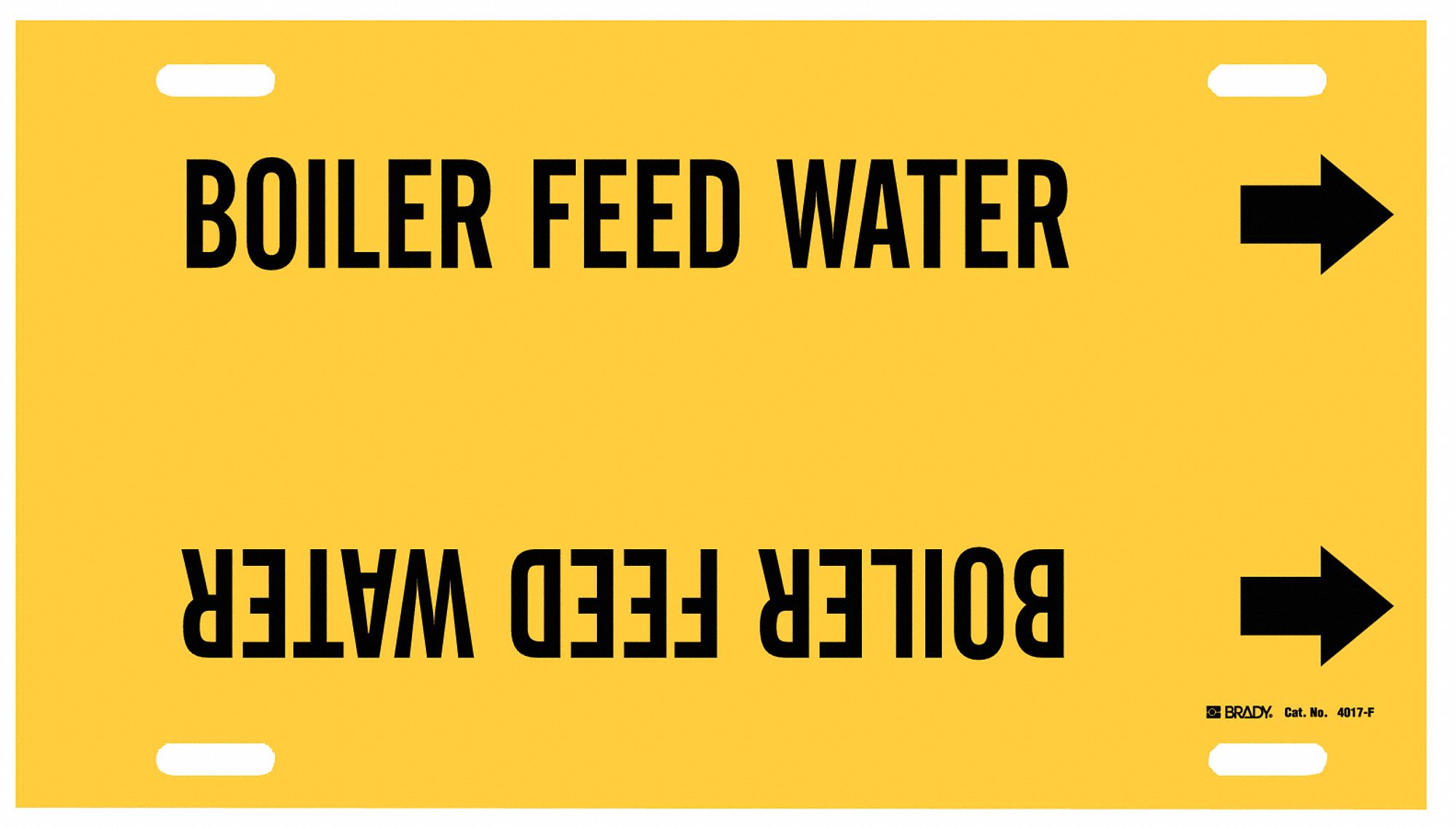Pipe Marker: Boiler Feed Water, Yellow, Black, Fits 6 to 7 7/8 in Pipe O.D., 1 Pipe Markers