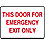 Emergency Exit Sign,10 x 14In,R/WHT,ENG