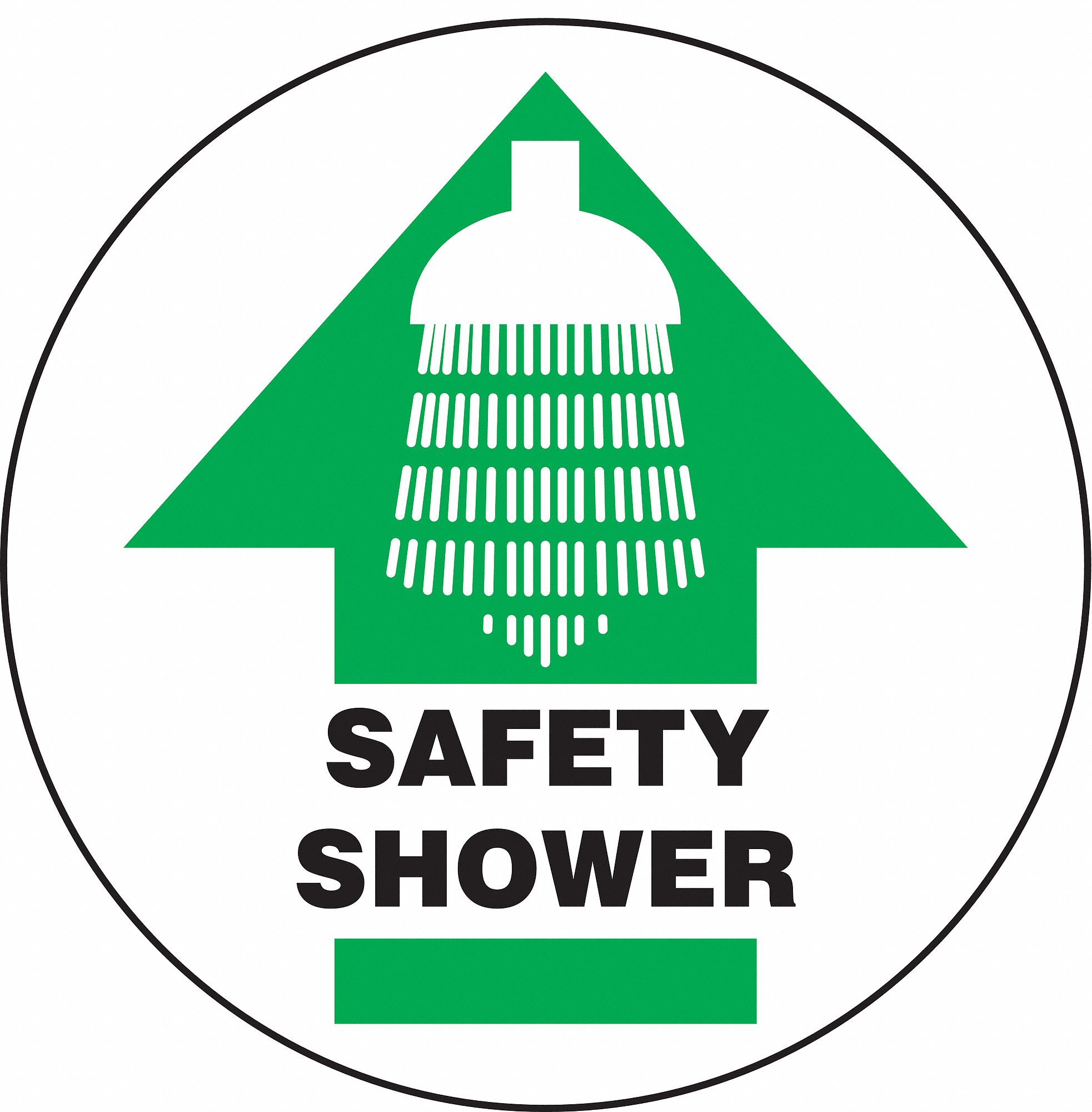 Floor Sign,8In,Safety Shower,PK2