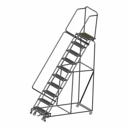 100 in Platform Ht, 14 in Platform Dp, Rolling Ladder - 9GJ61|WA103214R ...