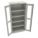 STORAGE CABINET, 36 X 18 X 78 IN, LEVELING, 4 ADJUSTABLE SHELVES, SWING HANDLE/KEYED, GREY