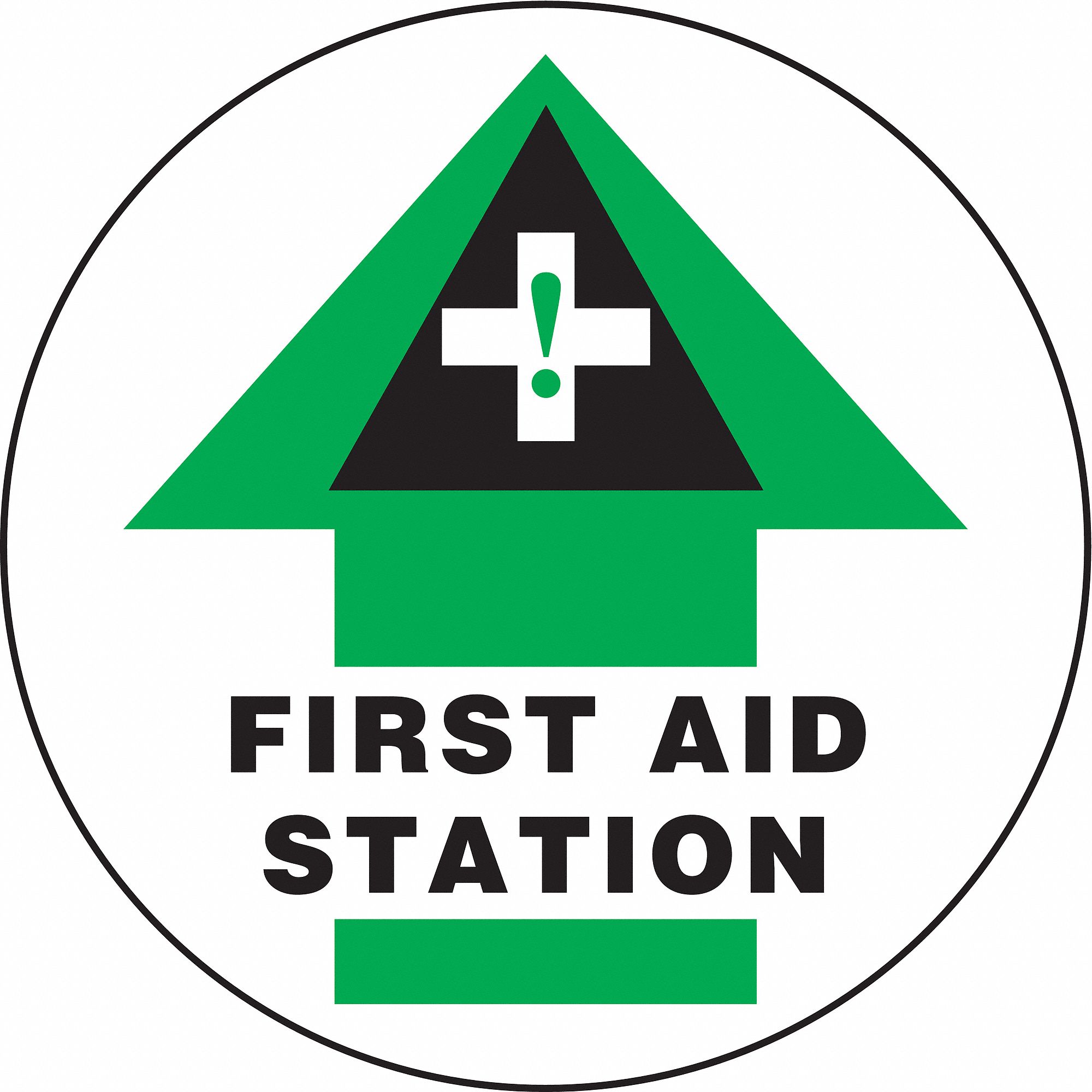 SLIP-GARD ROUND FLOOR SIGN, VINYL, 17 IN WIDTH, 17 IN HEIGHT, WHITE, ADHESIVE FLOOR