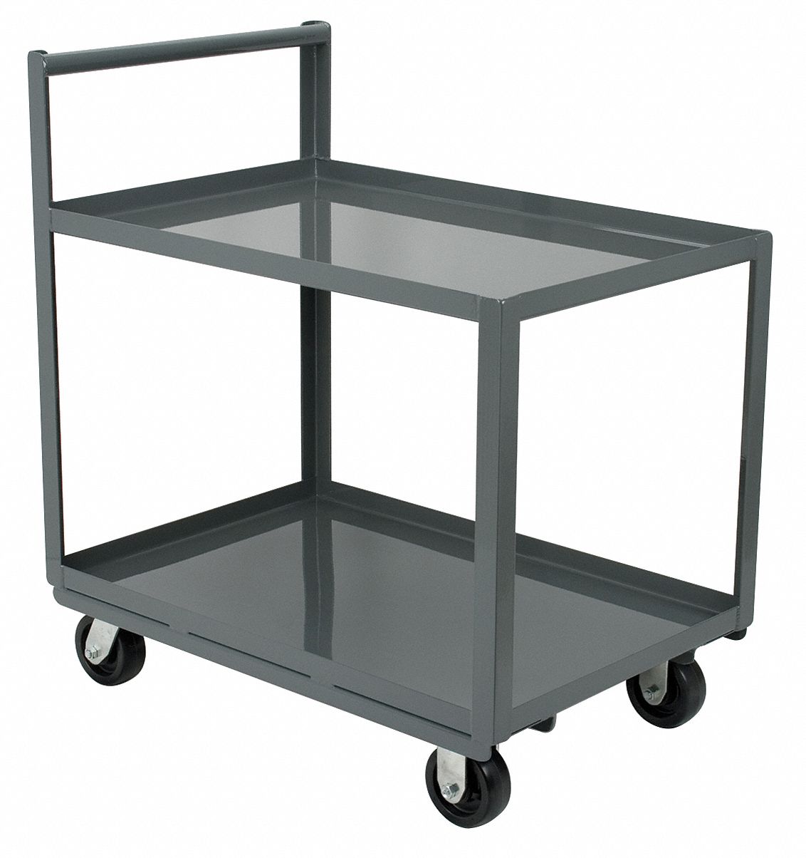 Raised Handle Utility Cart, Load Capacity 2200 lb, Number of Shelves 2