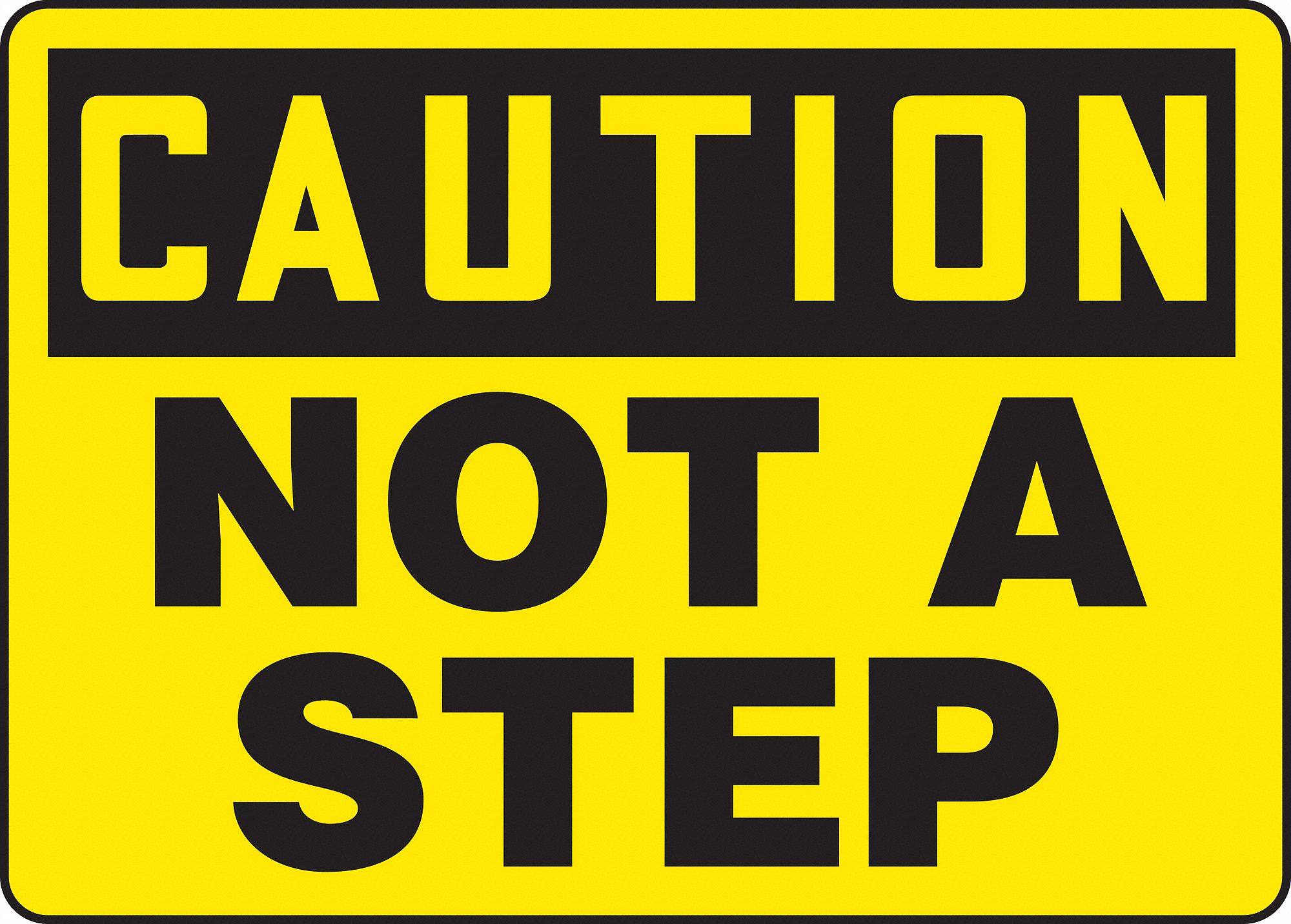CAUTION SIGN, VINYL, 10 IN WIDTH, 7 IN HEIGHT, YELLOW
