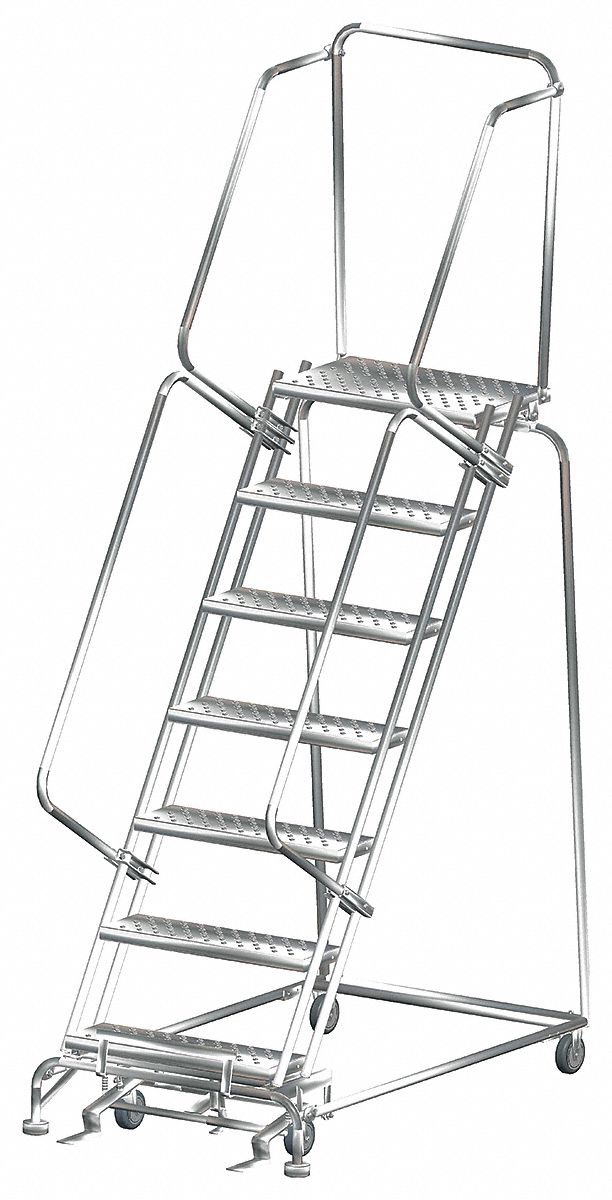 Lockstep Rolling Ladder, Steel, 70 in.H