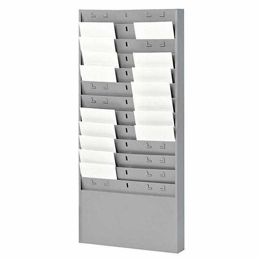 Sold as 1 Each 5 Pockets Steel Time Card Rack with Adjustable Dividers