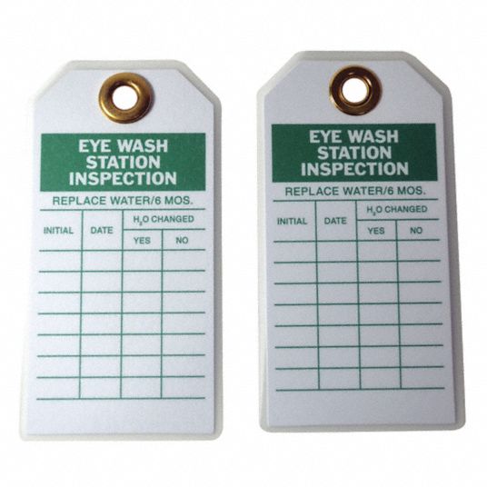 GRAINGER APPROVED Eye Wash/Shower Inspection Tag, Eye Wash Station ...