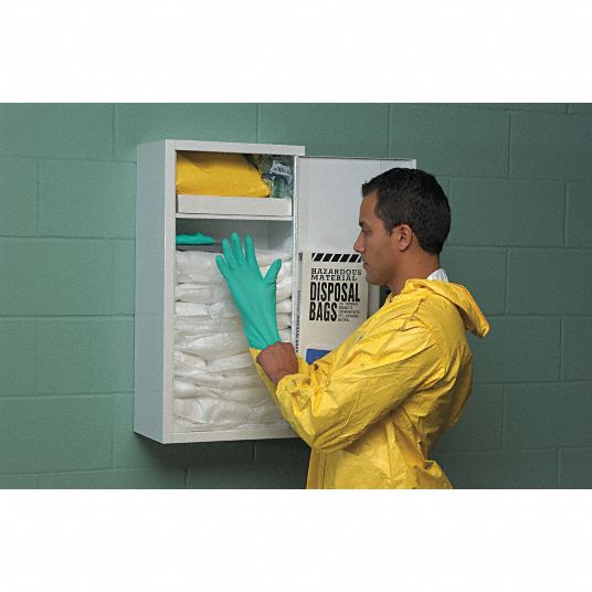 6 gal Volume Absorbed Per Kit, White, Spill Control Station - 9W452 ...