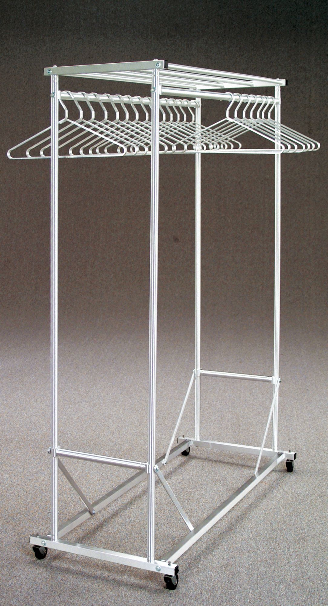 GLARO DOUBLE SIDED MOBILE COAT RCK,60 IN,SATIN Coat Racks WWG8CWR2