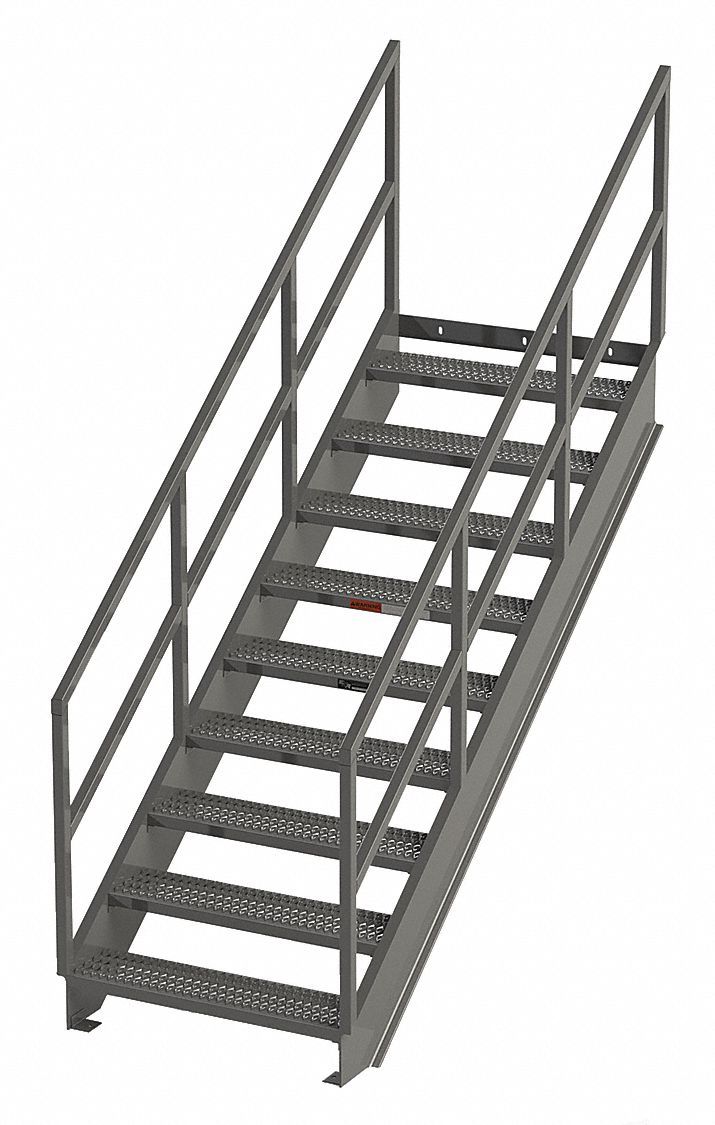 9.3 ft Overall Ht, Steel, Portable Stairs - 9HY67|IS70-36 - Grainger