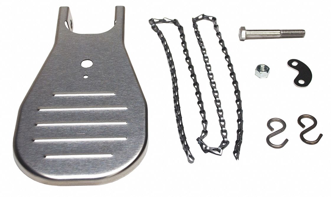 Foot Control Treadle Kit: S45-572, Compatible with Bradley, Stainless Steel, Gray