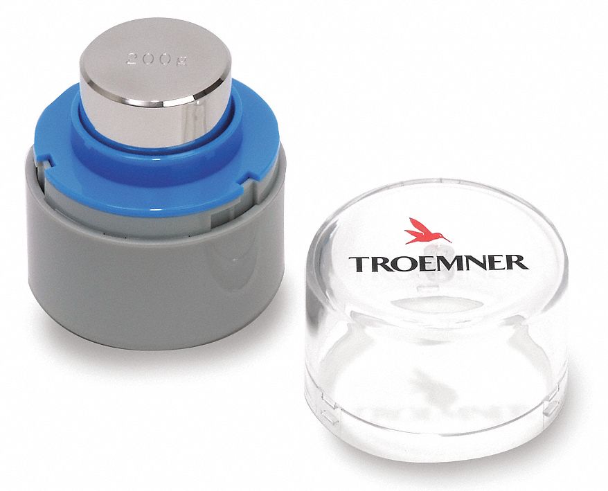 Calibration Weight: 200 g Nominal Mass, 4, No Certificate, 316 Stainless Steel, Case