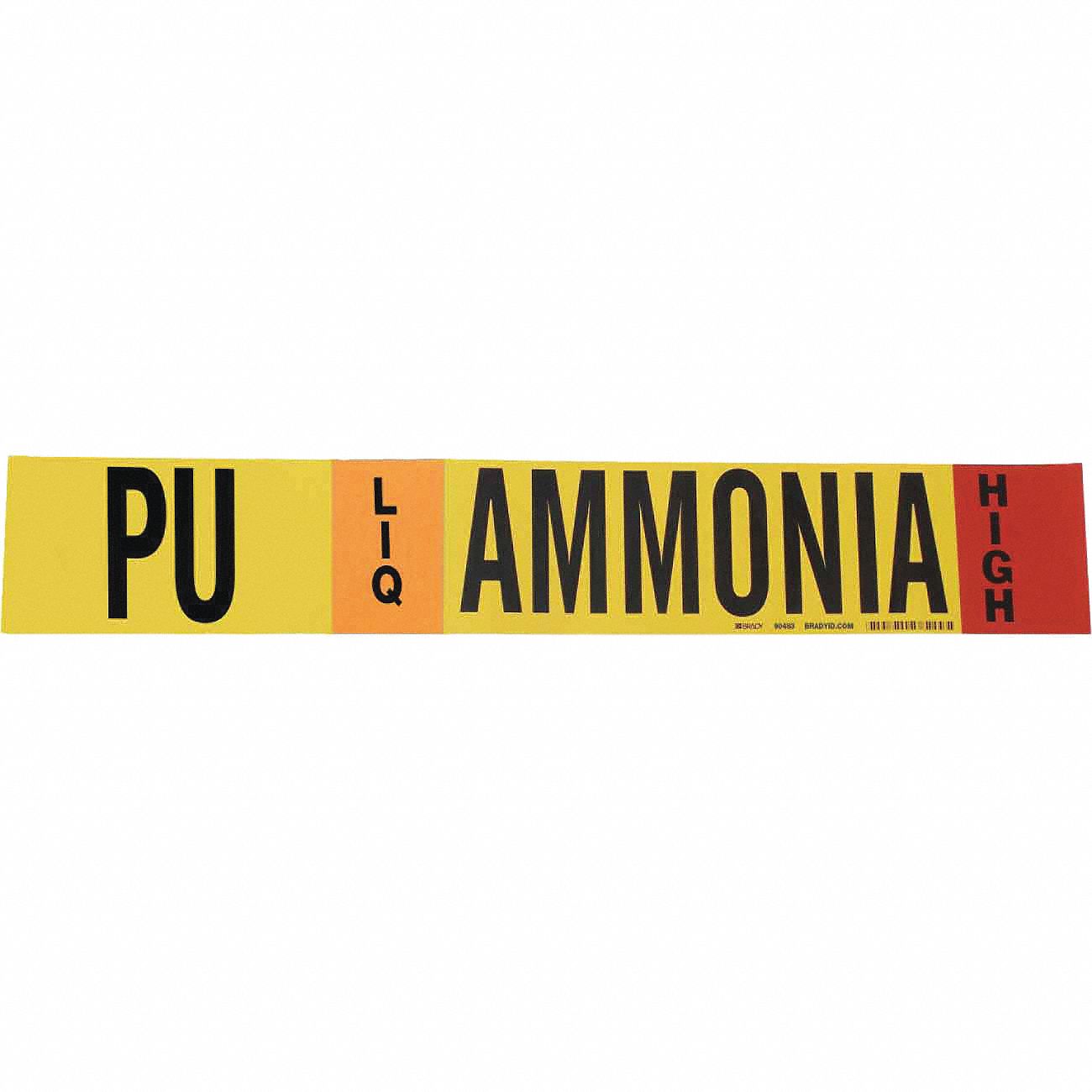 Pipe Marker: PU, LIQ, High, Fits 8 in and Larger Pipe O.D., 1 Pipe Markers, Without