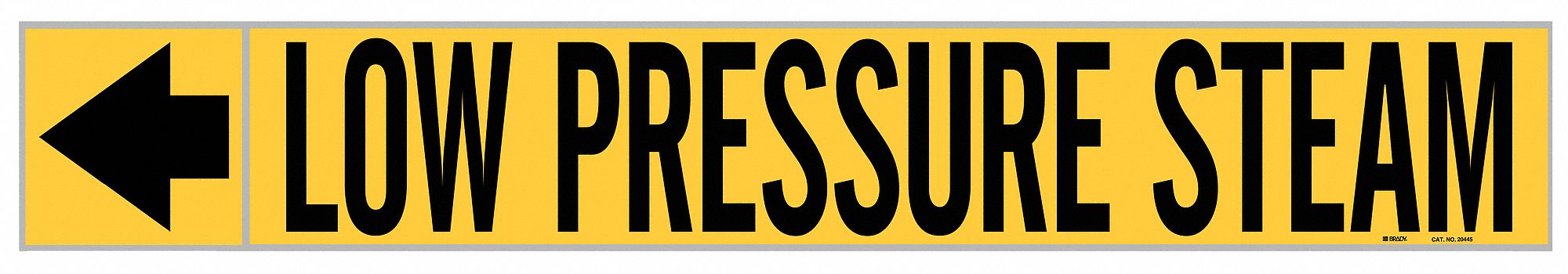 Pipe Marker: Low Pressure Steam, Yellow, Black, Fits 1 1/2 to 2 in Pipe O.D., 25 Pipe Markers