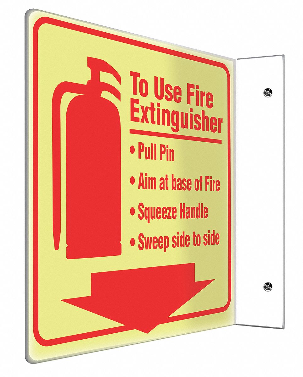FIRE EQUIPMENT SIGN, NO HEADER, PLASTIC, 8 IN X 8 IN, WITH MOUNTING HOLES, L-SHAPED, NOT RETROREFLECTIVE