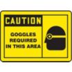 Caution: Goggles Required In This Area Signs