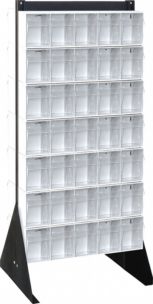 Bin Storage Rack, Powder Coated, 52 in