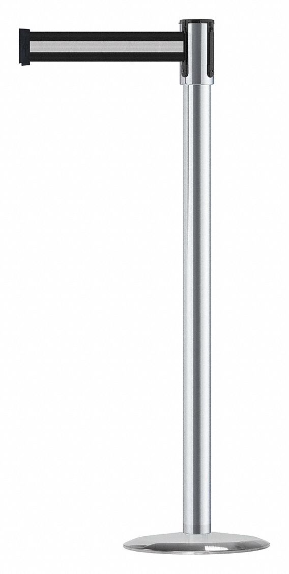 Barrier Post with Belt, Polished Satin