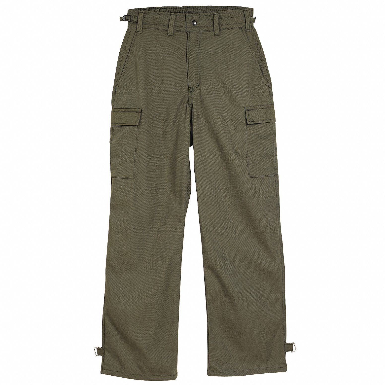 Wildland Fire Pants: 2XL, 43 to 47 in Fits Waist Size, 28 in Inseam, Olive Green
