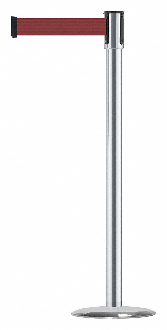 Barrier Post with Belt, Polished Satin