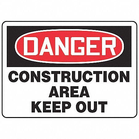 DANGER SIGN, NOT RETROREFLECTIVE, RECTANGLE, PLASTIC