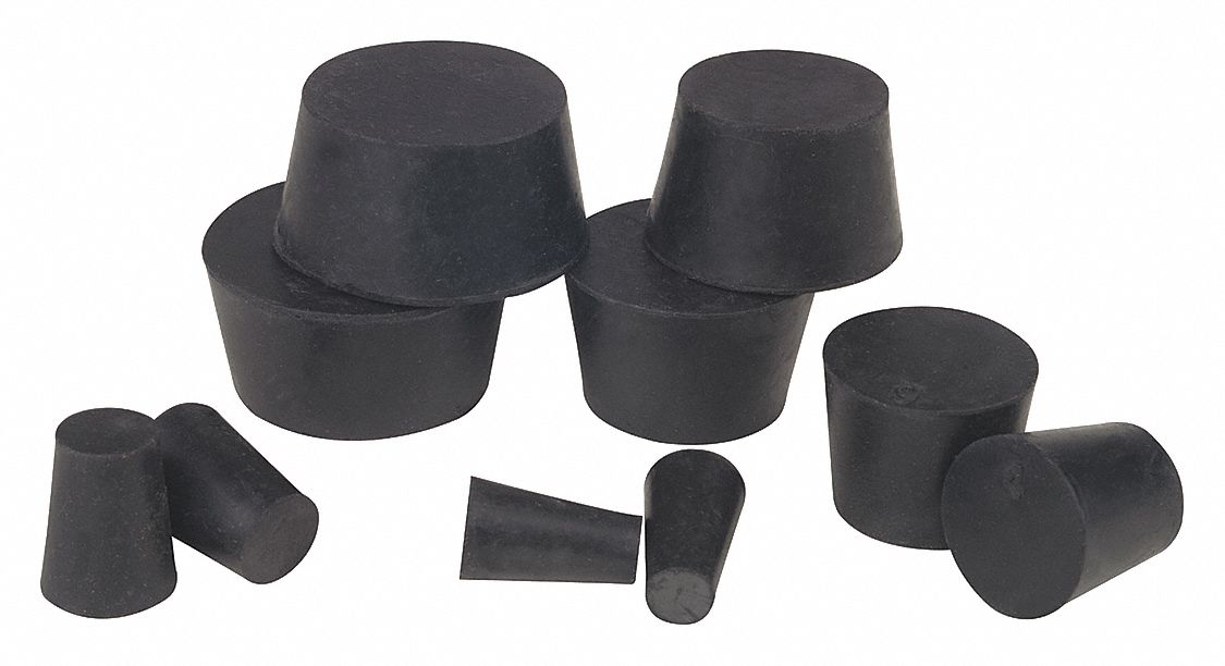 Stopper Set 25 mm H Natural Rubber Black