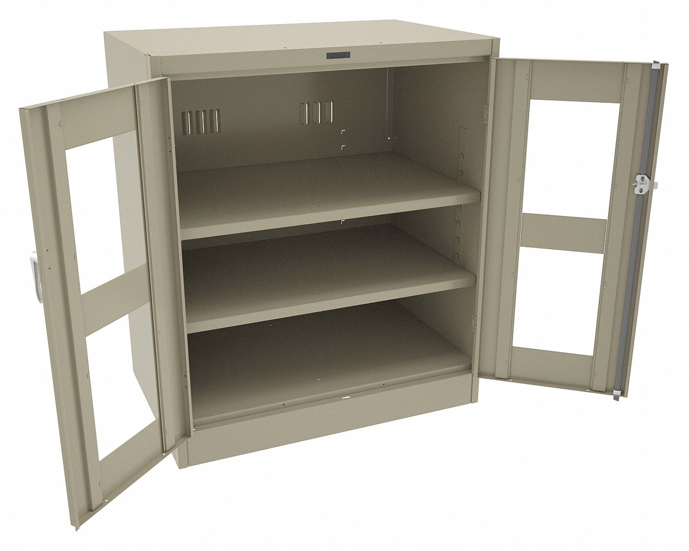 STORAGE CABINET, 36 X 24 X 42 IN, LEVELING, 2 ADJUSTABLE SHELVES, SWING HANDLE/KEYED, SAND