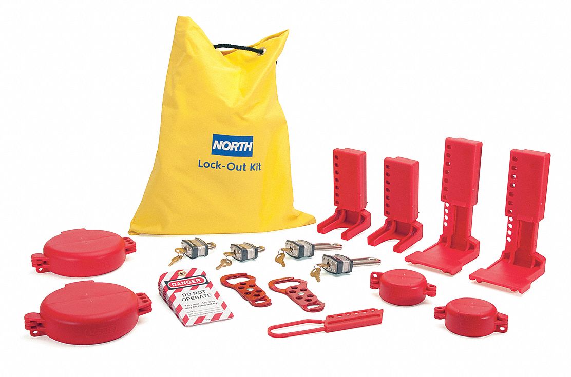 HONEYWELL Lockout/Tagout Kit, Filled, Valve Lockout, Bag, Yellow