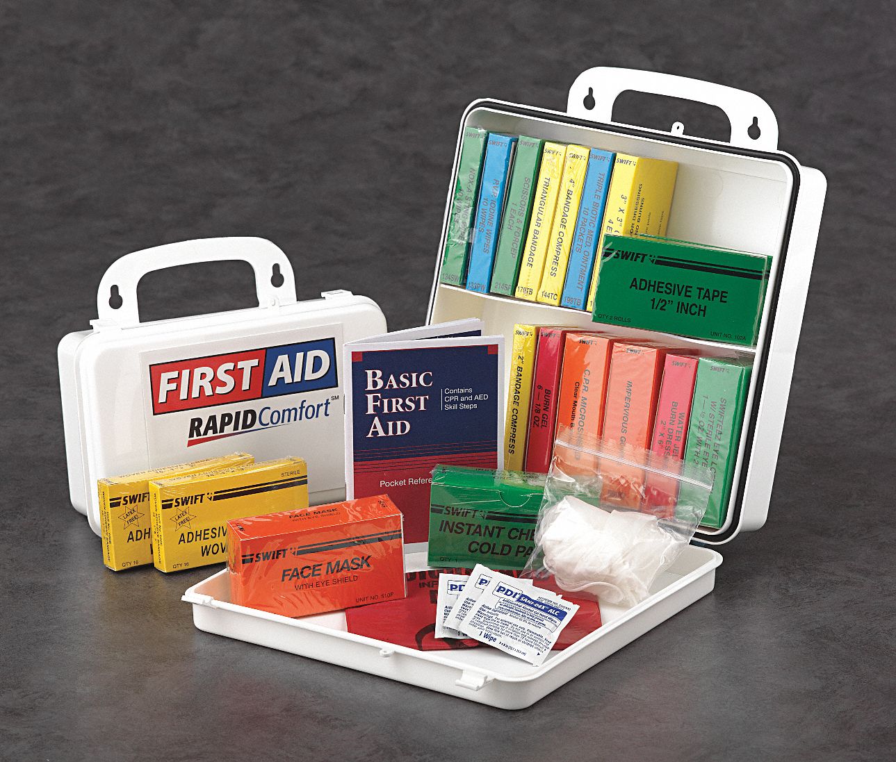 First Aid Kit, Kit, Plastic, General Purpose, 3 People Served per Kit