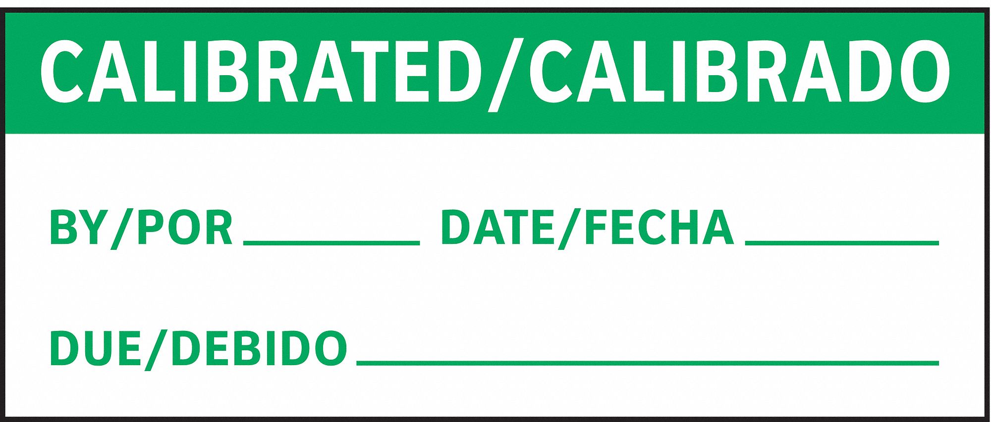 Calibration, 2 1/4 in Wd, Calibration Label 9JW38TC321103 Grainger