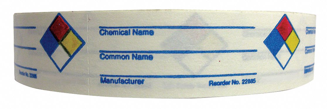 NFPA Label: Non-Reflective, 3 in Wd, 1 in Ht, Paper, 0.118 mil Thick, 720 PK