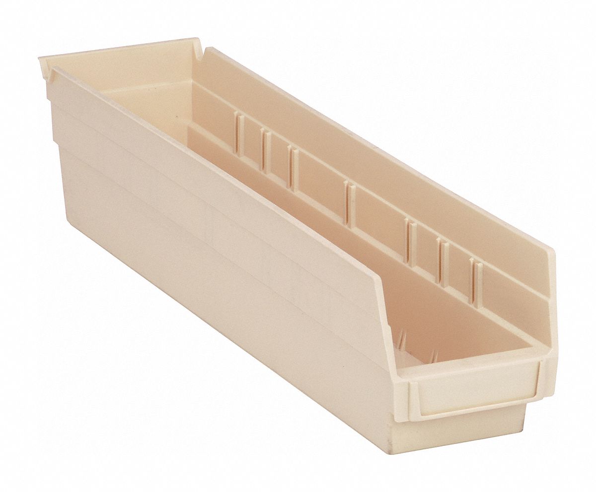 QUANTUM STORAGE SYSTEMS QSB103IV Shelf Bin,Ivory,Polypropylene,4 in 9JYL1