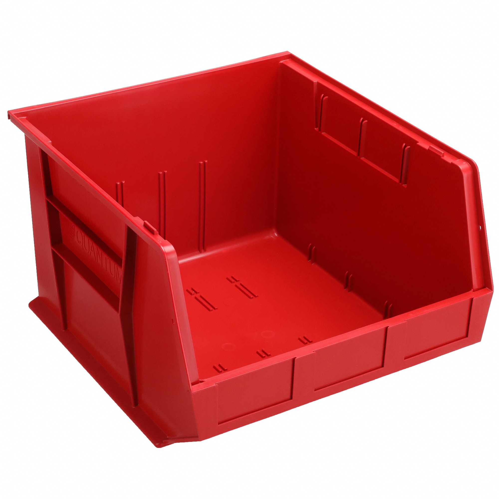 HANG AND STACK BIN, 16½ IN X 18 IN X 11 IN, RED, LABEL HOLDERS