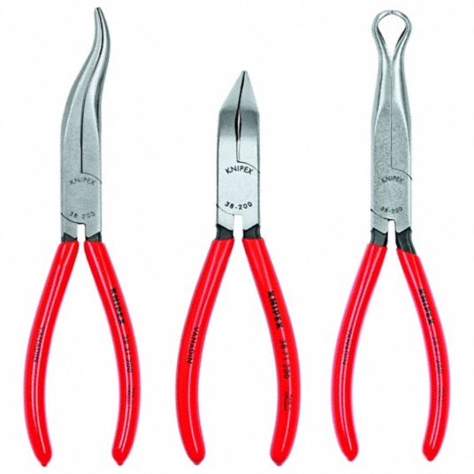 Knipex Tools 8 Long Needle Nose Pliers with Cutter, Red