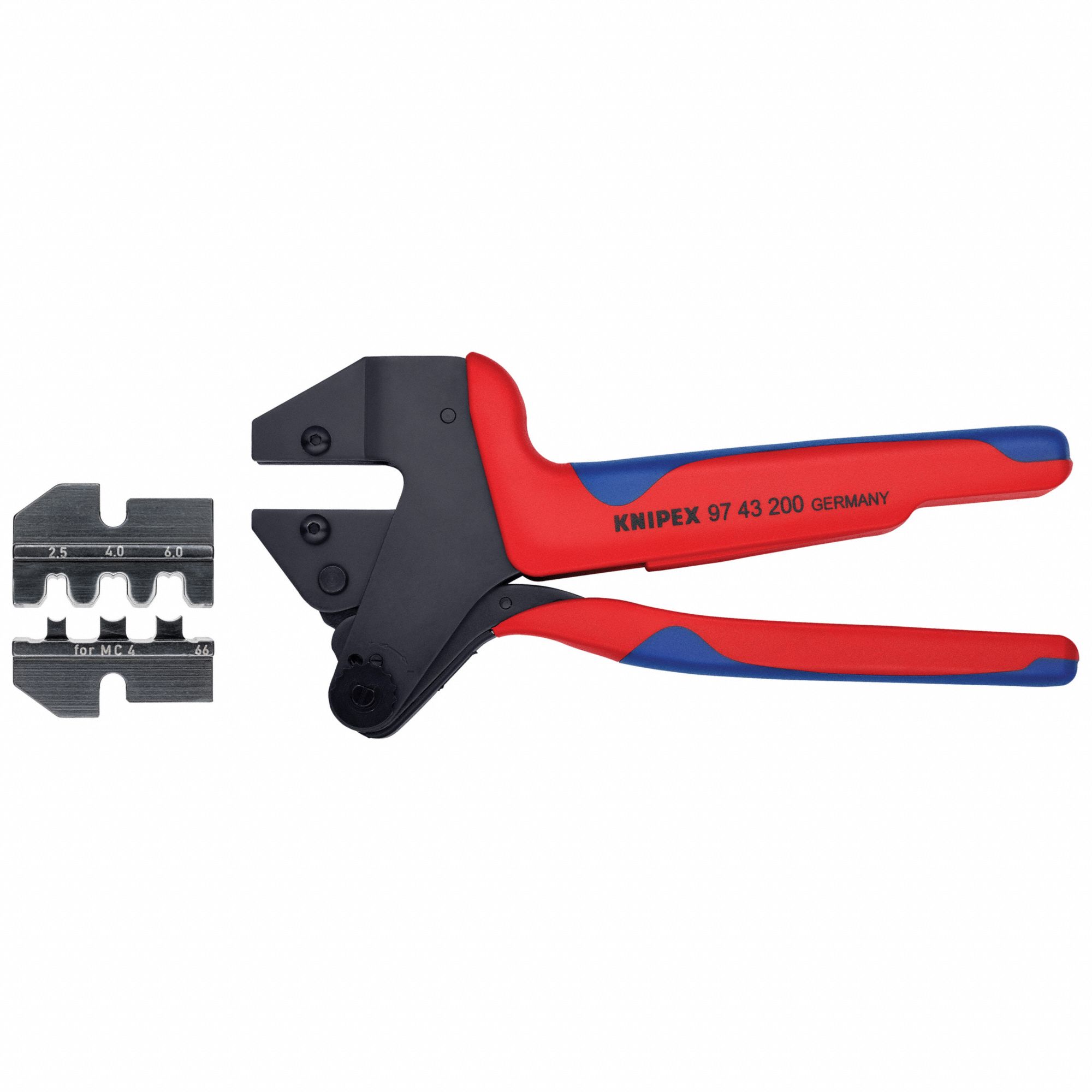 Solar Ratchet Crimper Kit: Solar Cable Connector, Includes Crimping Die, 8 1/4 in Overall Lg