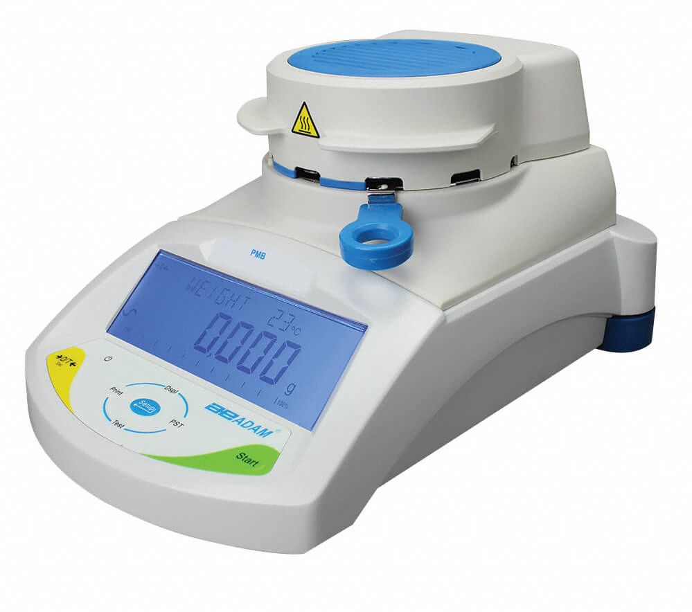 ADAM EQUIPMENT Moisture Analyzer 50 g Max. Capacity, 50° to 160°C, 0.001g, 0.01 Moisture