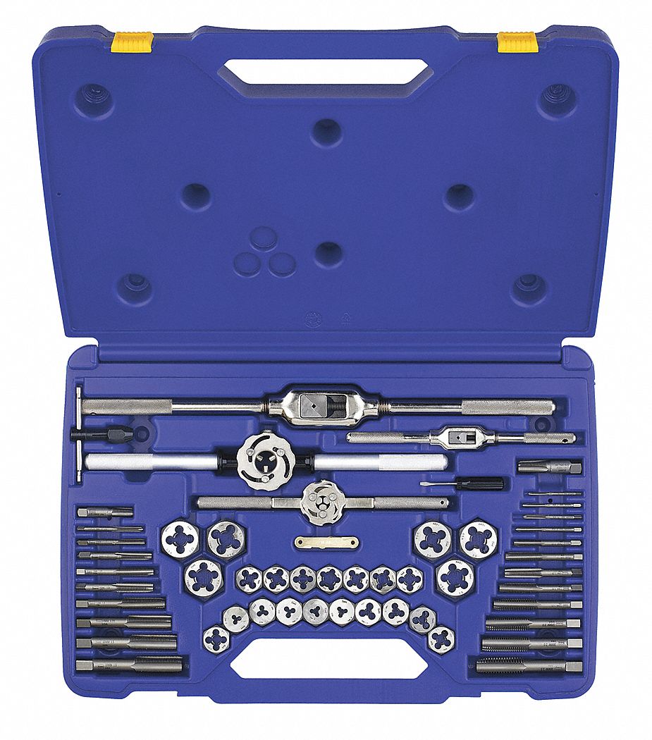 TAP & DIE SET, 53 PIECES, M3X0.5 MIN. TAP THREAD SIZE, M18X2.50 MAX TAP THREAD SIZE