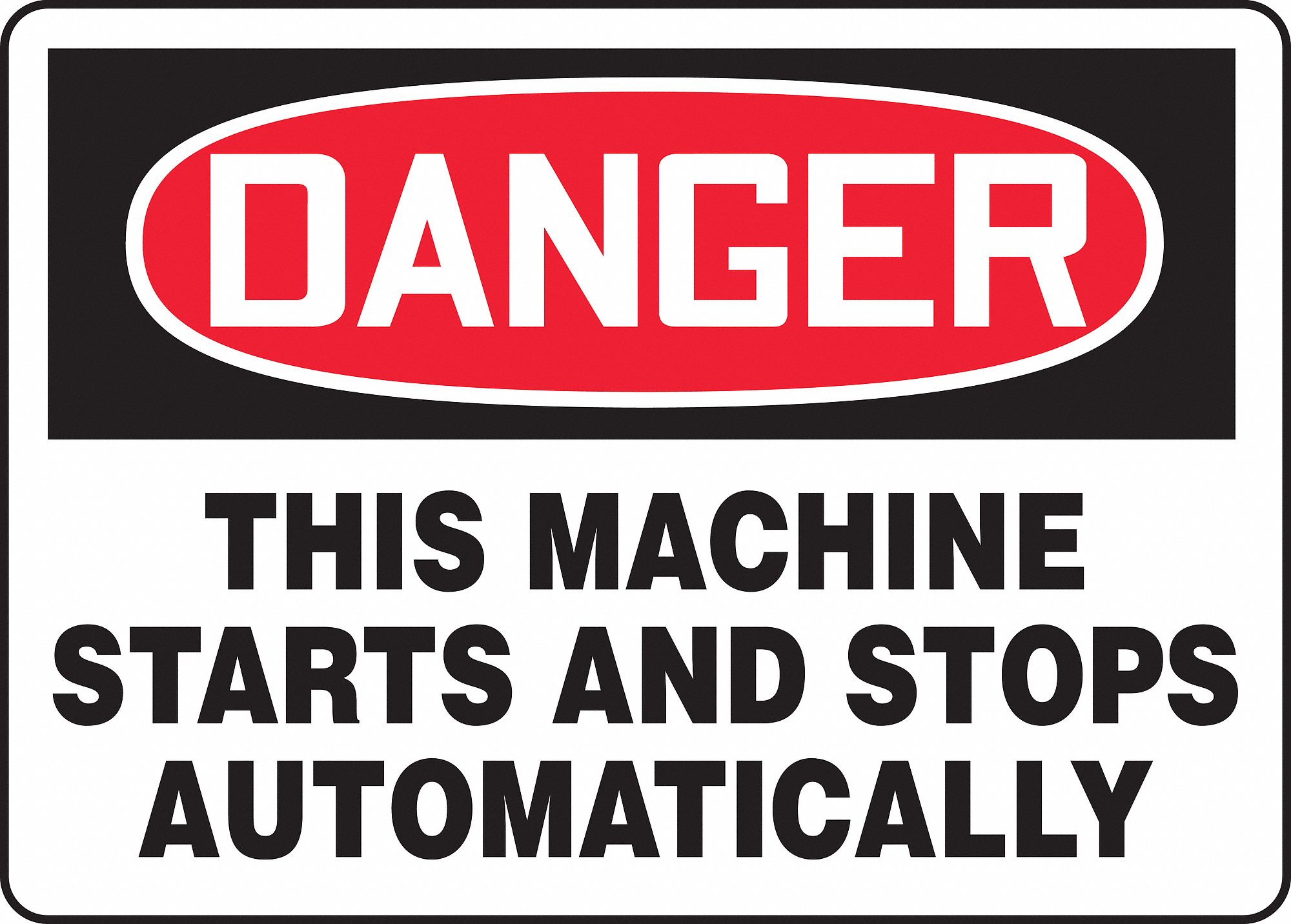 DANGER SIGN, ALUMINUM, 14 IN WIDTH, 10 IN HEIGHT, WHITE, WITH MOUNTING HOLES