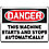 Danger Sign,10 x 14In,BK and R/WHT,AL