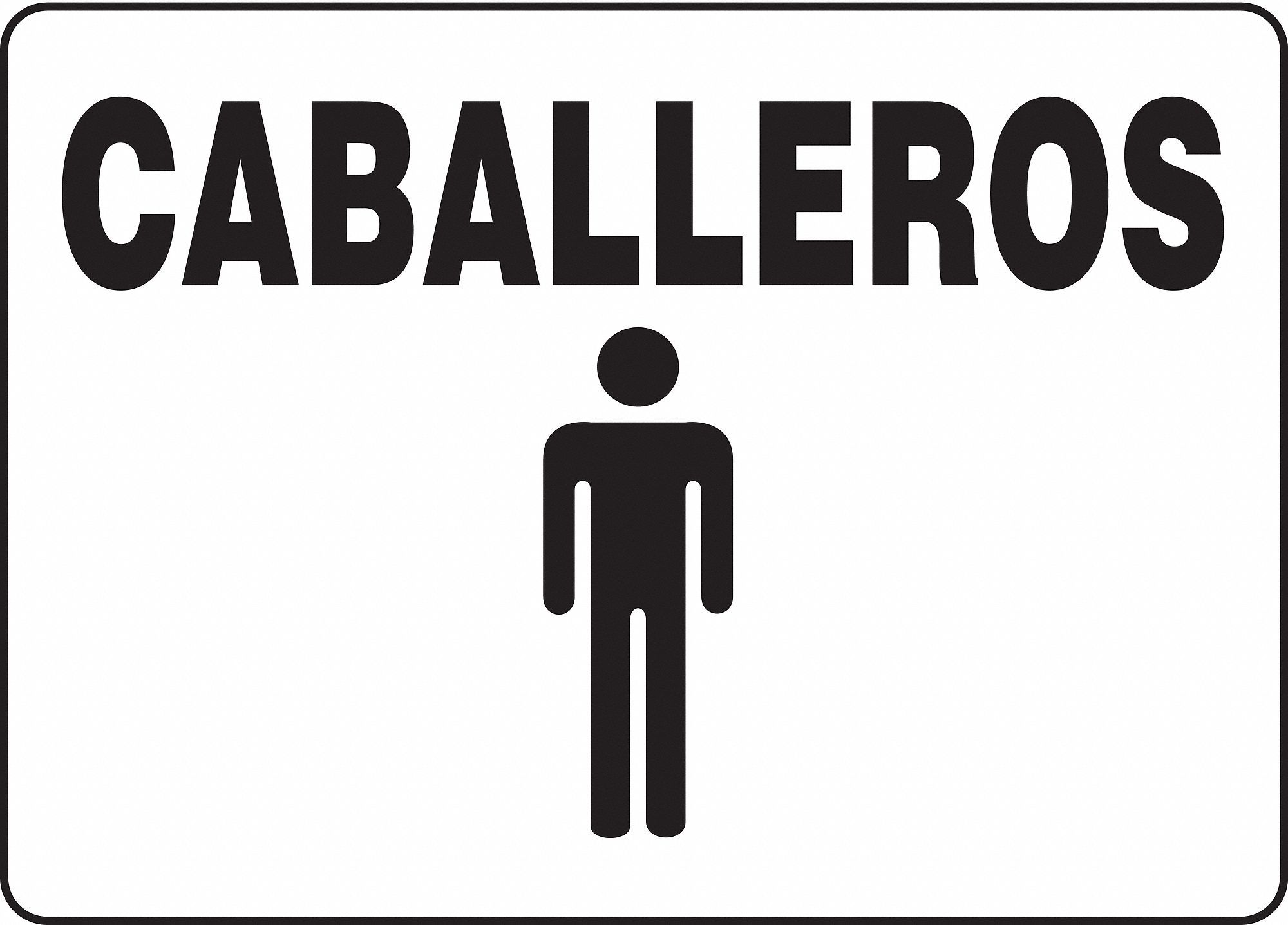 ACCUFORM Vinyl, Spanish Restroom Sign, 10" Width, 7" Height, White ...