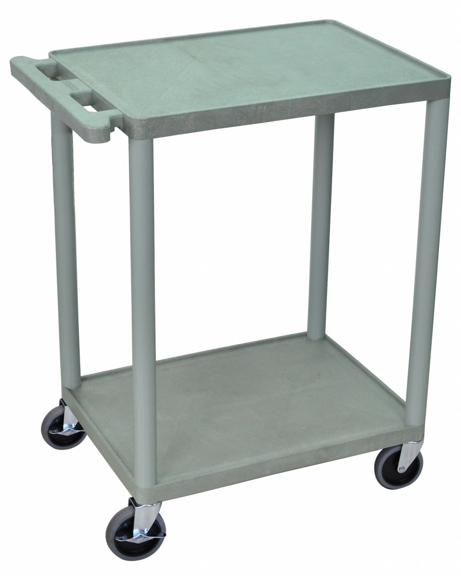 GRAINGER APPROVED Utility Cart with Lipped Plastic Shelves 300 lb Load