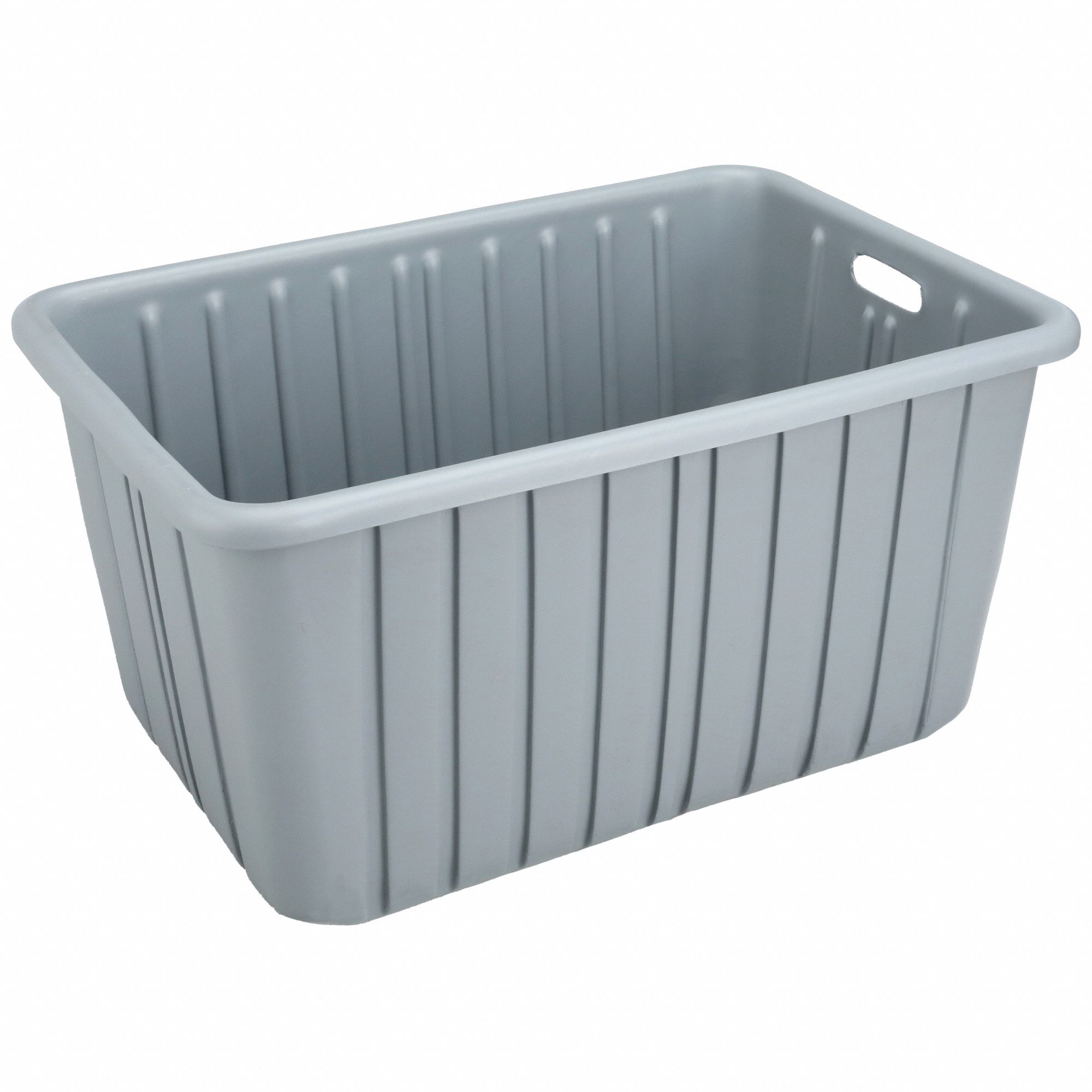 Nesting Tote: 31.3 gal, 28 1/2 in x 19 in x 15 in, Gray, Lid Not Included