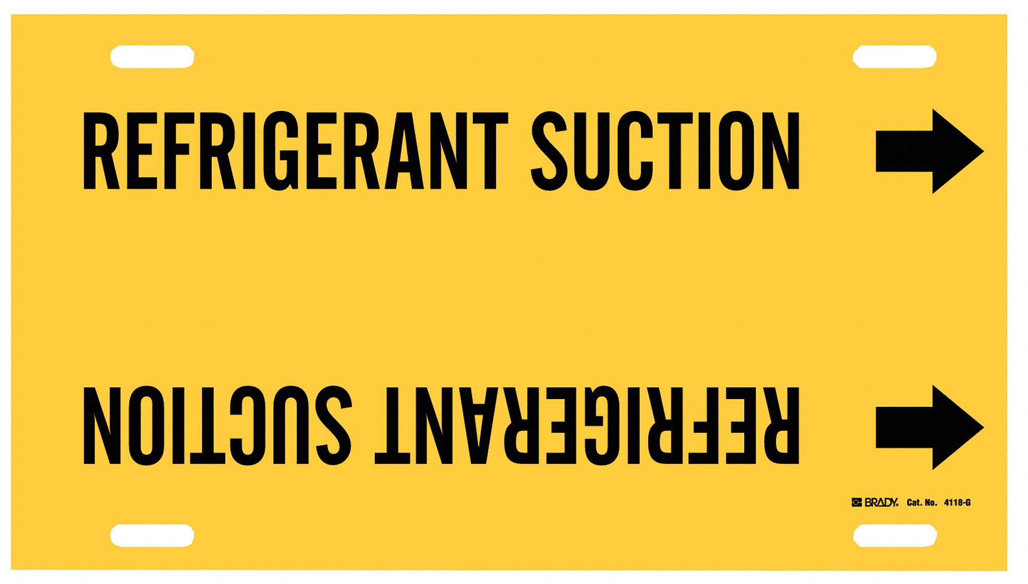 Pipe Marker: Refrigerant Suction, Yellow, Black, Fits 6 to 7 7/8 in Pipe O.D., 1 Pipe Markers