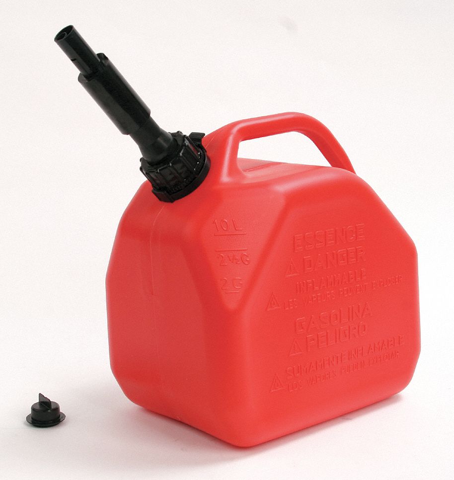 SCEPTER Gas Can, Plastic, 2.5 gal Capacity 9KD3700002 Grainger