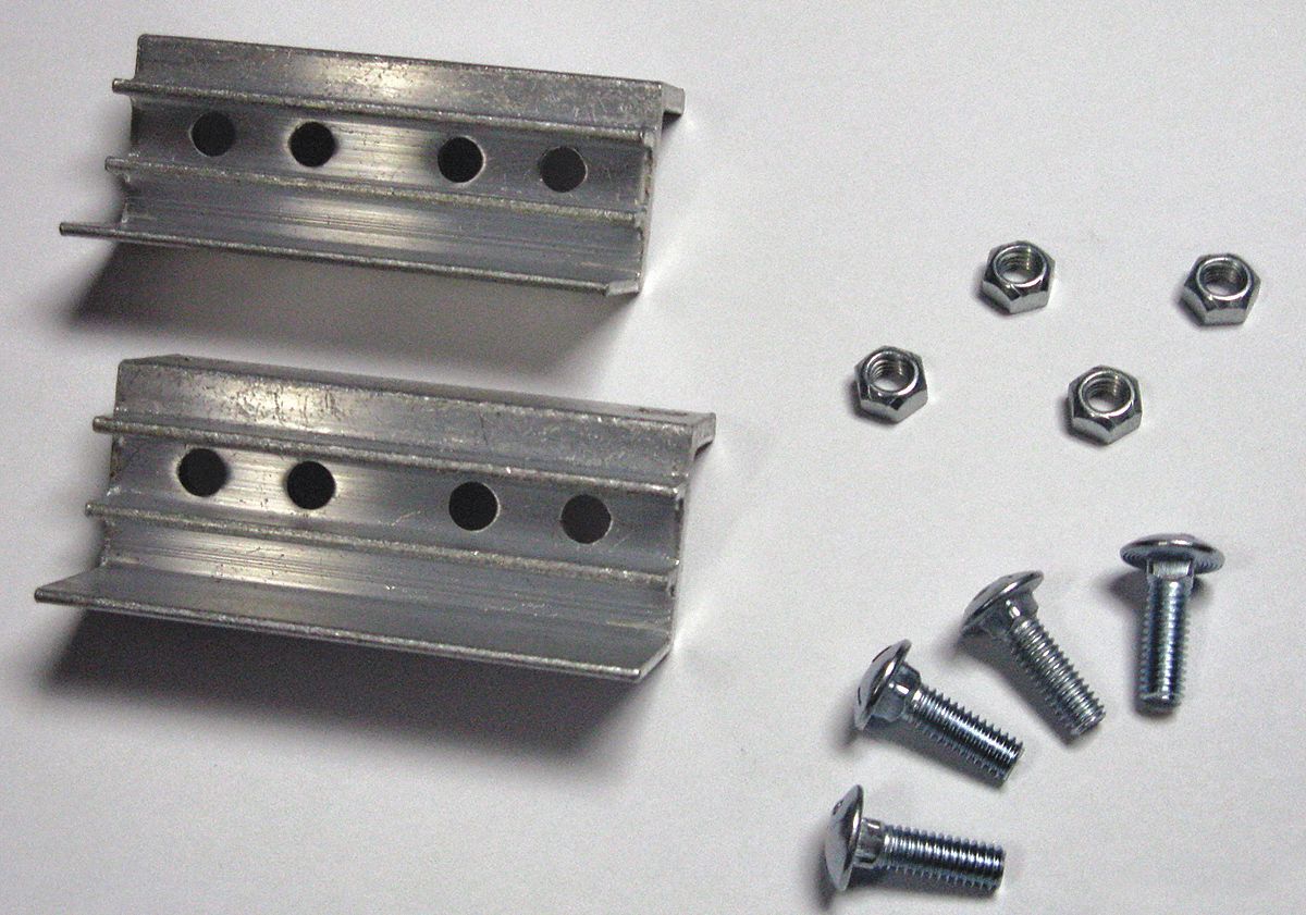 Extruded Nose Plate Mounting Bracket for Hand Trucks: 12 in Overall Ht, Aluminum, 2 PK