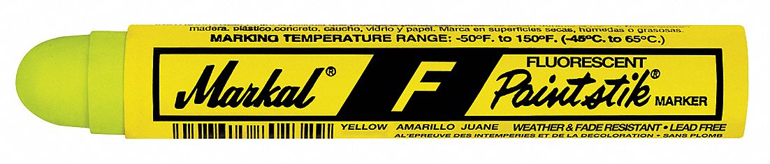 Marking Crayon: Fluorescent Yellow, Paper, 12 PK